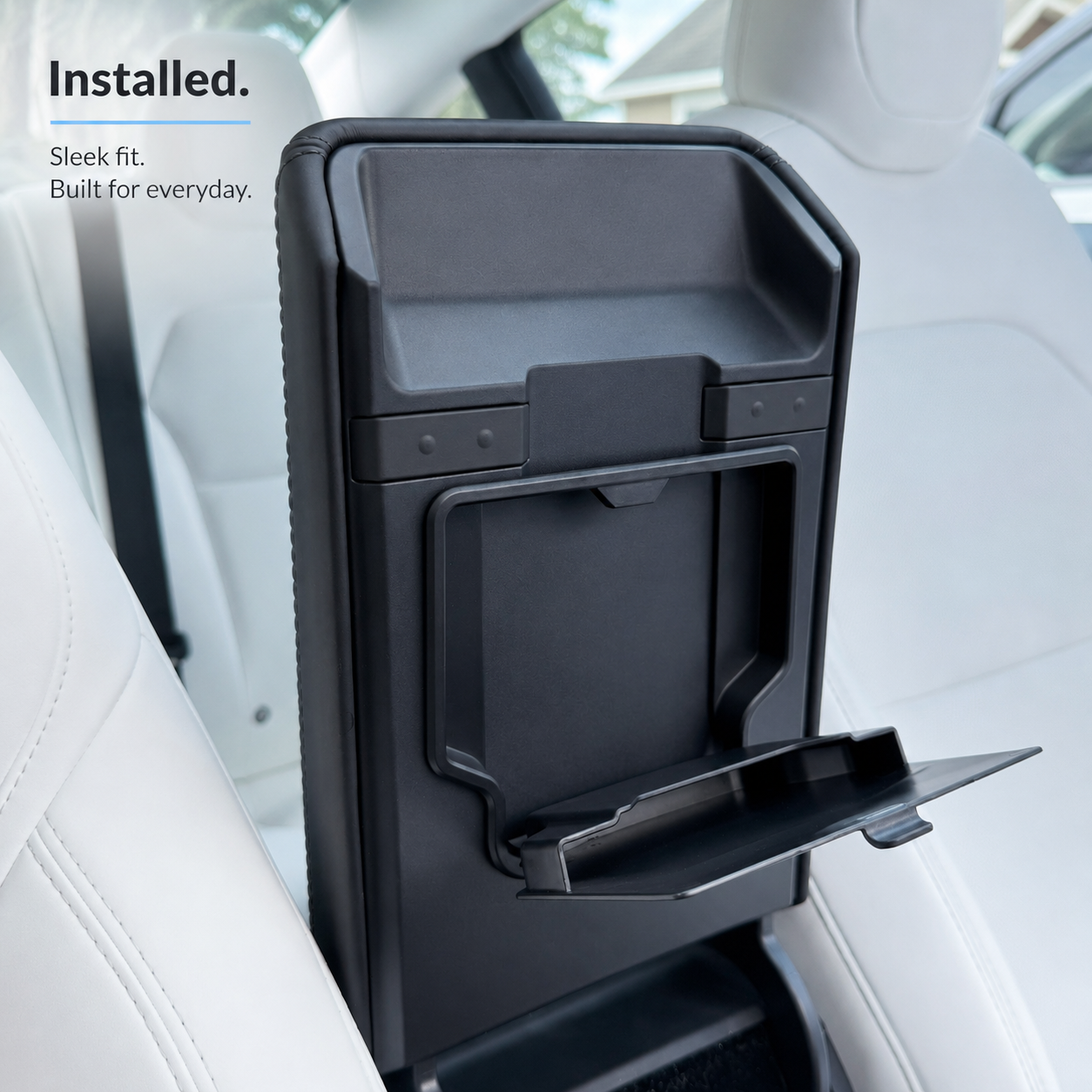 KOEOI Hidden Armrest Storage Box for Tesla Model 3 Highland (2024-2026) & Model Y Juniper/Yl (2024-2026) - Secure Magnetic Privacy Organizer